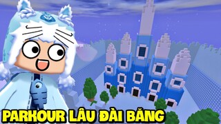 MEOWPEO THỬ THÁCH PHÁ ĐẢO PARKOUR LÂU ĐÀI BĂNG FROZEN TRONG MINI WORLD MINI GAME