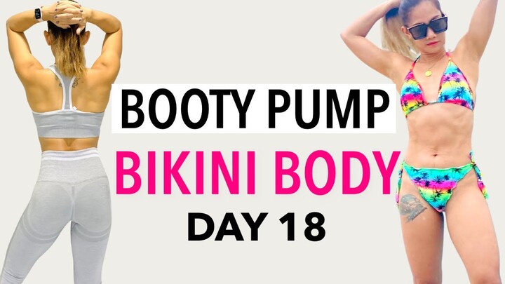BIKINI BODY IN 30 DAYS DAY 18 | BOOTY WORKOUT FOR WOMEN AT HOME | BUTT WORKOUT WITH RESISTANCE BANDS