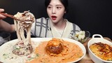 [Mukbang TV] - Pasta Kem Bacon, Rose Pasta, Trứng Cuộn Cơm | ASRM