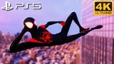 Spider-Man: Miles Morales (PS5) - Into The Spider-Verse Movie Suit Gameplay (4K 60FPS ULTRA HD)
