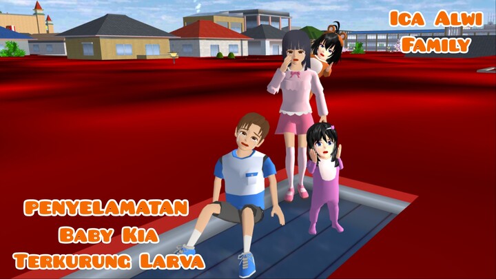 Baby Kia Terkurung Floor Is Lava Part 2 | Ica Alwi Family Vlog | Drama Sakura School Simulator