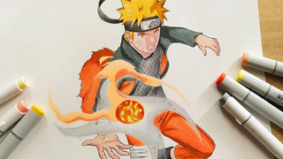 วิธีการวาด Naruto Uzumaki (RasenShuriken) - การสอนทีละขั้นตอน