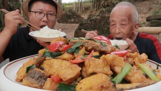 Countryside Recipe & Mukbang | Double Cooked Grass Carp