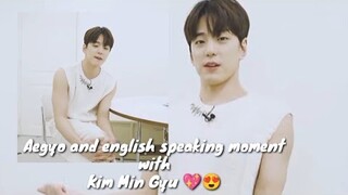 Kim Min Gyu's Aegyo moments and English speaking + singing a song #kimmingyu #김민규