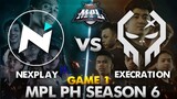 NXP SOLID VS EXECRATION (GAME 1) | MPL PH S6 WEEK 3 DAY 1