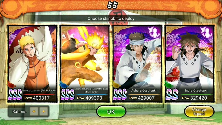 Game play Naruto 7th hokage bersama Naruto mode Rikudo, Ashura otsutsuki dan Indra otsutsuki