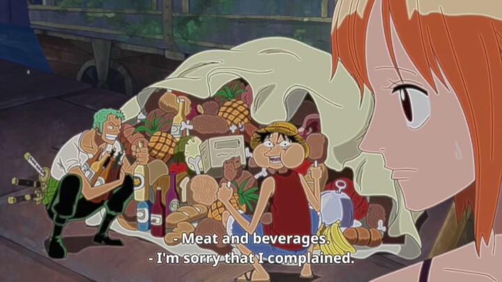 "I'm sorry that i complained" - luffy