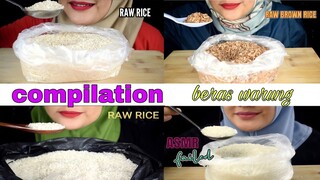 ASMR RAW RICE EATING || COMPILATION BERAS WARUNG || MAKAN BERAS MENTAH || ASMR INDONESIA