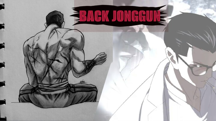 menggambar back Jonggun lookism