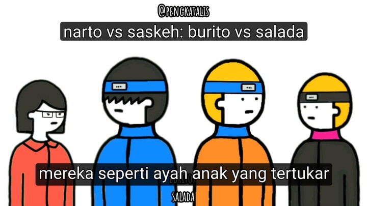 Naruto vs sasuke, boruto vs sarada - animasi lucu pengkatalis