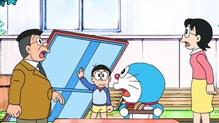 Doraemon: Nobita membangun rumah palsu dan mengundang gurunya untuk mengunjungi rumahnya, pada akhir