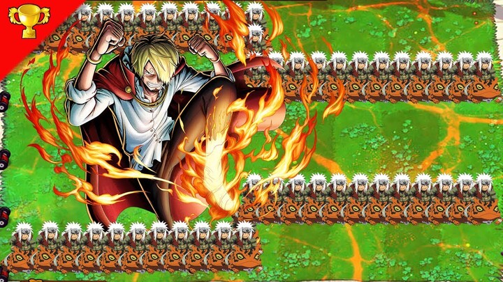 Plants vs Zombies Hack ❄Vinsmoke Sanji   vs zombonifire ❤150