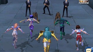 SaintSeiya and his squad fighting the saintess