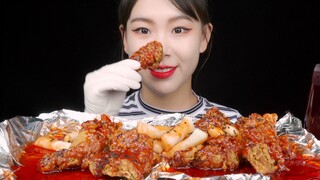 [Mukbang] Bánh gạo gà viên cay kiểu Hàn | Ngon mê người