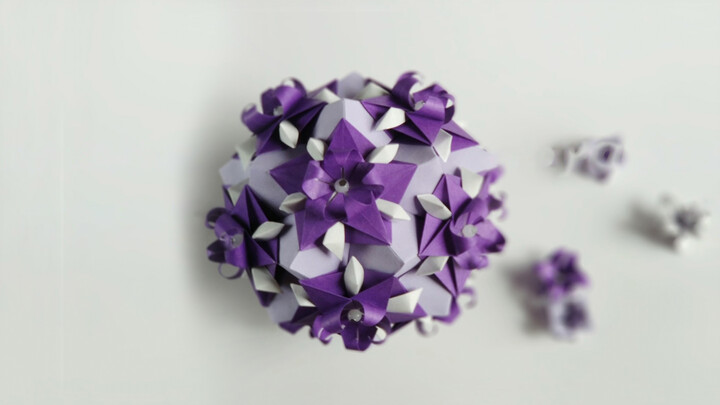 Proses melipat origami Hoya Kusadama