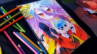 (Shiro) No Game No Life || Menggambar Anime