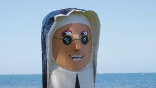 Funny Character Costume by the Sea