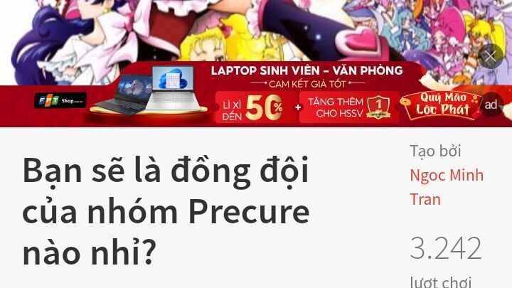 bạn là đồng đội của nhóm precure nào nhỉ ? ( mik là những chiến binh âm nhạc) còn m n  - nhớ like ..