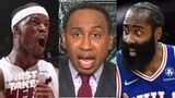FIRST TAKE "James Harden is a Joke" - Stephen A 'disgusted' former MVP in 76ers loss at Miami Heat