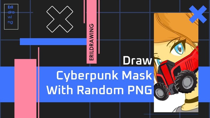 DRAW CYBERPUNK MASK WITH RANDOM PNG