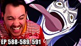 CEASAR CLOWN IS A PSYCHO | One Piece REACTION Episode 588, 589 & 591