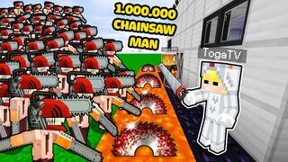 TÔ GÀ THỬ THÁCH 24H XÂY NHÀ AN TOÀN CHỐNG 1 TRIỆU QUỶ CƯA TRONG MINECRAFT*TÔ GÀ VS 1.000.000 QUỶ CƯA