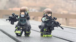 LEGO third-party Lemonbrick GIRLS' FRONTLINE M4A1 double minifigure display (regular version + delux