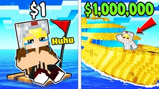 NẾU TÔ GÀ SỞ HỮU CON THUYỀN 1$ VÀ CON THUYỀN 1.000.000$ TRONG MINECRAFT