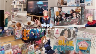 demon slayer manga box set unboxing, jjk movie, anime merch, lots of eating | vlog