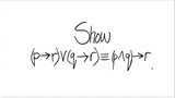 logic: Show (p→r)∨(q→r) ≡ (p∧ q) →r