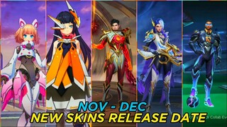 UPCOMING NOVEMBER & DECEMBER SKINS RELEASE DATE || MLBB NEW SKINS RELEASE DATE 2022