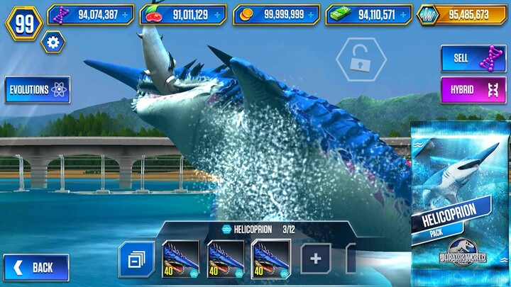 HELICOPRION UNLOCKING X3 MAX LEVEL 40 | JURASSIC WORLD THE GAME