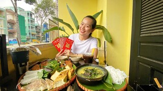 Về quê ăn Tết #1| Nhận lì xì đi ăn Bún đậu mắm tôm,Bún ốc chuối đậu Homemade siêu hấp dẫn| ÁNH KUA