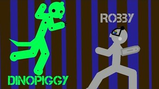 DinoPiggy Vs Robby (Requested by Insanity Sans) - Stick Nodes Piggy