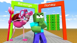 Monster School: Money run challenge - MONEY or REVENGE MOMMY LONG LEGS  | Minecraft Animation