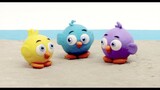 3 chicken clay Stop motion cartoon for children - BabyClay