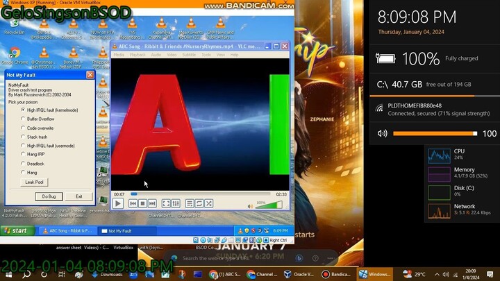 ABC Song has BSOD VM (Windows XP)