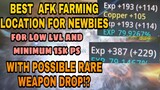 best afk farming spot with rare weapon for newbies and low ps