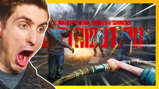 Nobody TOLD me this was a HORROR game... - TWD VR Funny Moments