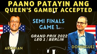 GANITO PANDUROG SA QGA NI DOMENG- Aronian  Fide Grand Prix 1 2022 Aronian vs Dominguez Semi Game 1