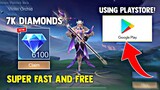 7K DIAMONDS SUPER FAST AND FREE USING PLAYSTORE! FREE DIAMONDS! LEGIT HOW?! | MOBILE LEGENDS 2024