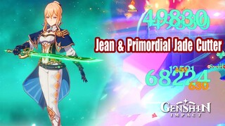 Genshin Impact - Primordial Jade Cutter R1 Lv90 - Jean C1 Lv80 Damage Test DPS Showcase