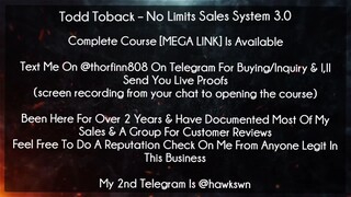 Todd Toback Course No Limits Sales System 3.0 download