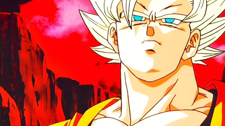 Famous scene in Dragon Ball: Super Saiyan 2 Goku is at his peak of appearance. The look on Goku's fa