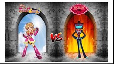 Hyuuga Saki / Cure Bloom (Cure Bright Form/Futari wa Precure Splash Star) VS Vox (Hazbin Hotel)