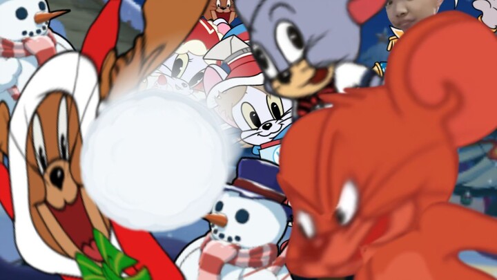 Snowball fight against the sky