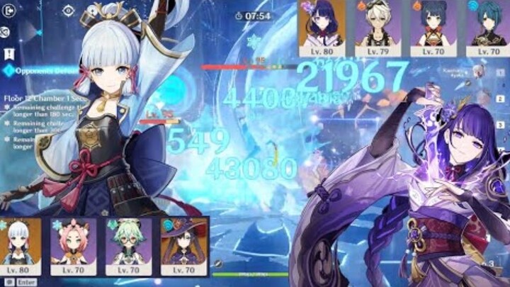 F2P Ayaka Freeze & Raiden National Team Destroy 2.2 Spiral Abyss Lt 12 - Genshin Impact Gameplay