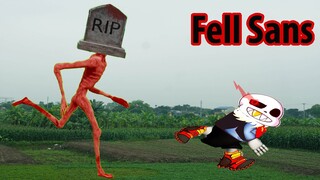 FELL SANS Thử Thách Quỷ Đầu Mộ Ngoài Đời Thật | Challenge Siren Head RIP In Real Life | Tân Paris