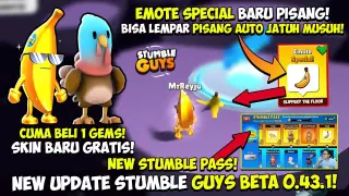 NEW UPDATE STUMBLE GUYS 0.43.1 BETA! EMOTE SPECIAL PISANG BARU & SKIN GOLDEN BANANA! - Stumble Guys