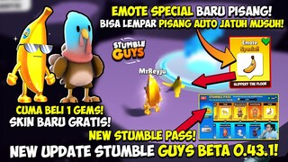 NEW UPDATE STUMBLE GUYS 0.43.1 BETA! EMOTE SPECIAL PISANG BARU & SKIN GOLDEN BANANA! - Stumble Guys